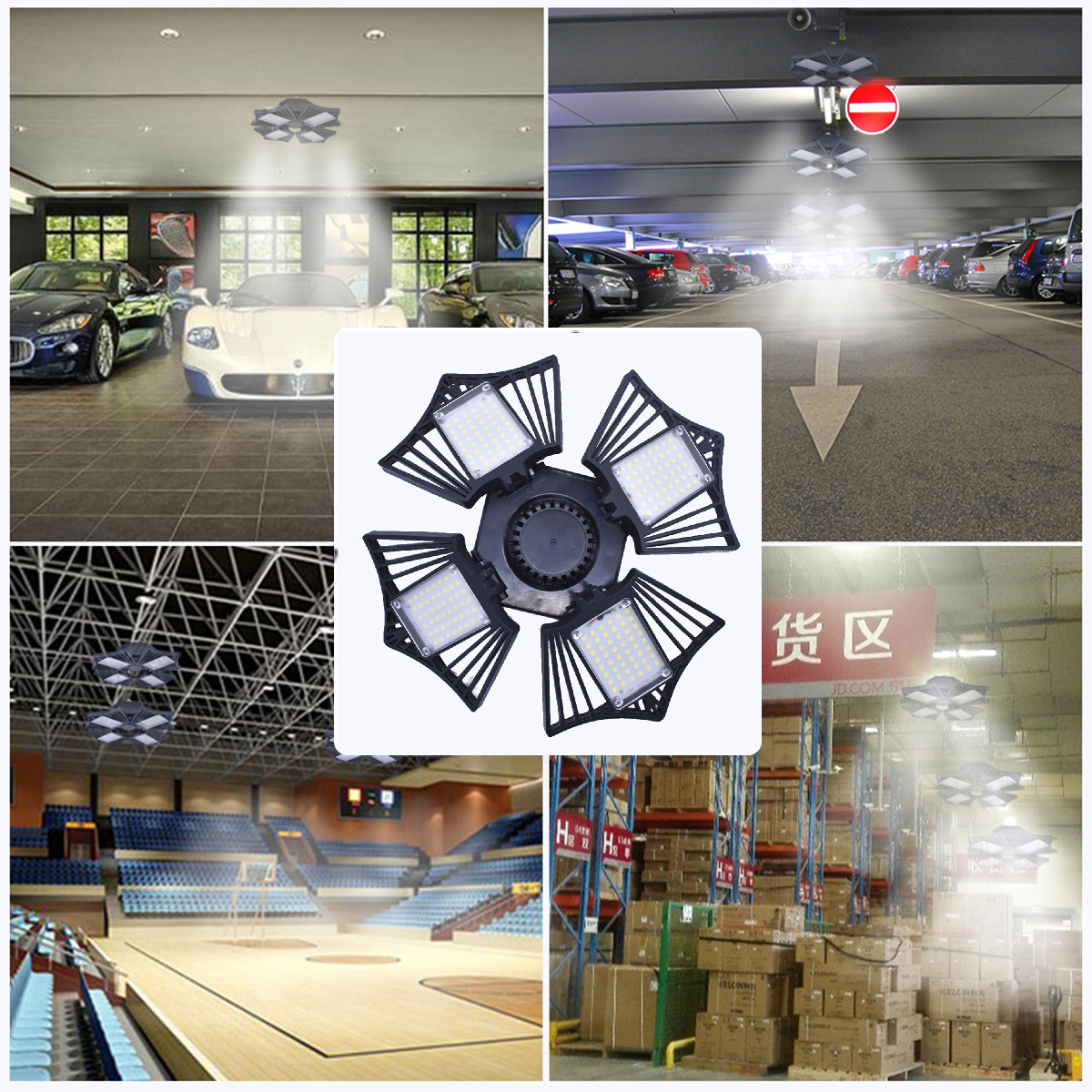 120W-150W-E27-LED-Garage-Lamp-2835-Foldable-Four-Leaf-Light-Bulb-Deformable-Ceiling-Fixture-85-265V-1675860-7