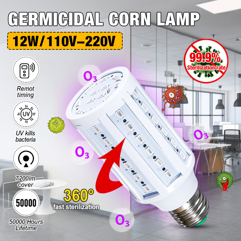 12W-UV-Germicidal-Sterilizer-Lamp-E27-LED-Corn-Light-Bulb--110V220V-Remote-Control-for-Indoor-Home-1674735-1