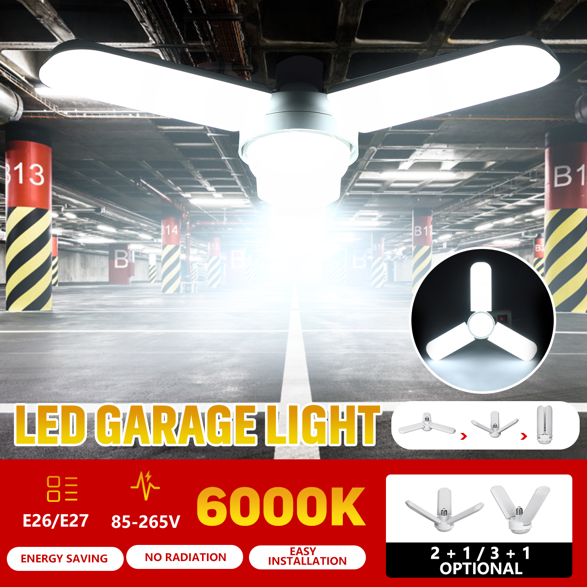 23-Leafs-LED-Foldable-Garage-Light-E26E27-Deformable-Ceiling-Fixture-Lights-Shop-Workshop-Lamp-1735739-2