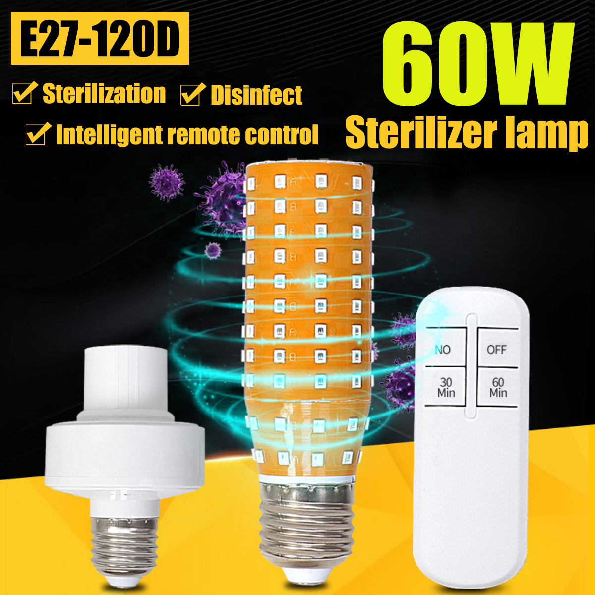60W-Remote-Control-2835-E27-LED-Bulb-Ultraviolet-Sterilization-Light-Disinfection-Home-Lamp-AC85-265-1679988-1