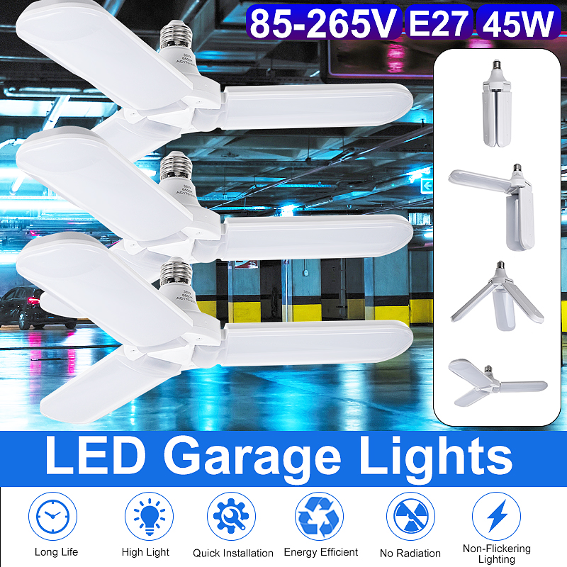 AC85-265V-45W-2835SMD-Three-Leaves-LED-Ceiling-Light-Bulb-Foldable-Garage-Lamp-for-Home-Basement-Dec-1633785-1