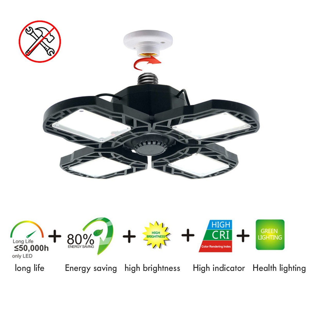 AC85-265V-LED-Garage-Light-Bulb-E27-E26-Ceiling-Fixture-Shop-Workshop-Deformable-Lamp-Timing-Kit-1710060-5