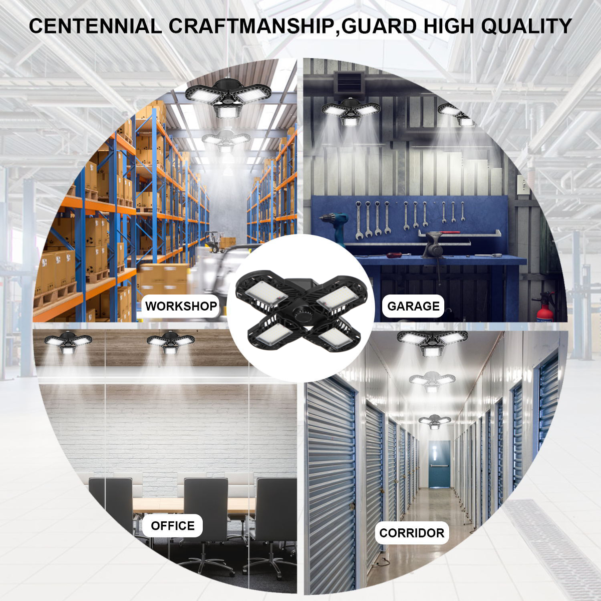 AC85-265V-LED-Garage-Light-Bulb-E27-E26-Ceiling-Fixture-Shop-Workshop-Deformable-Lamp-Timing-Kit-1710060-8