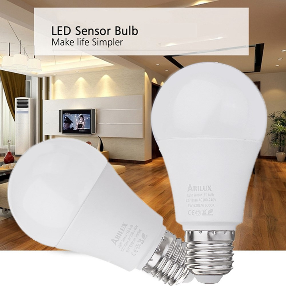 ARILUXreg-E27-A60-9W-620LM-Warm-White-Pure-White-Dusk-LED-Sensor-Globe-Light-Bulb-AC100-240V-1327405-1