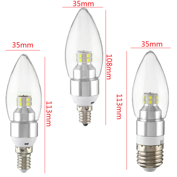 E12E14E27-3W-Non-Dimmable-LED-Candle-Silver-Light-Bulb-WhiteWarm-White-85-265V-1045159-6