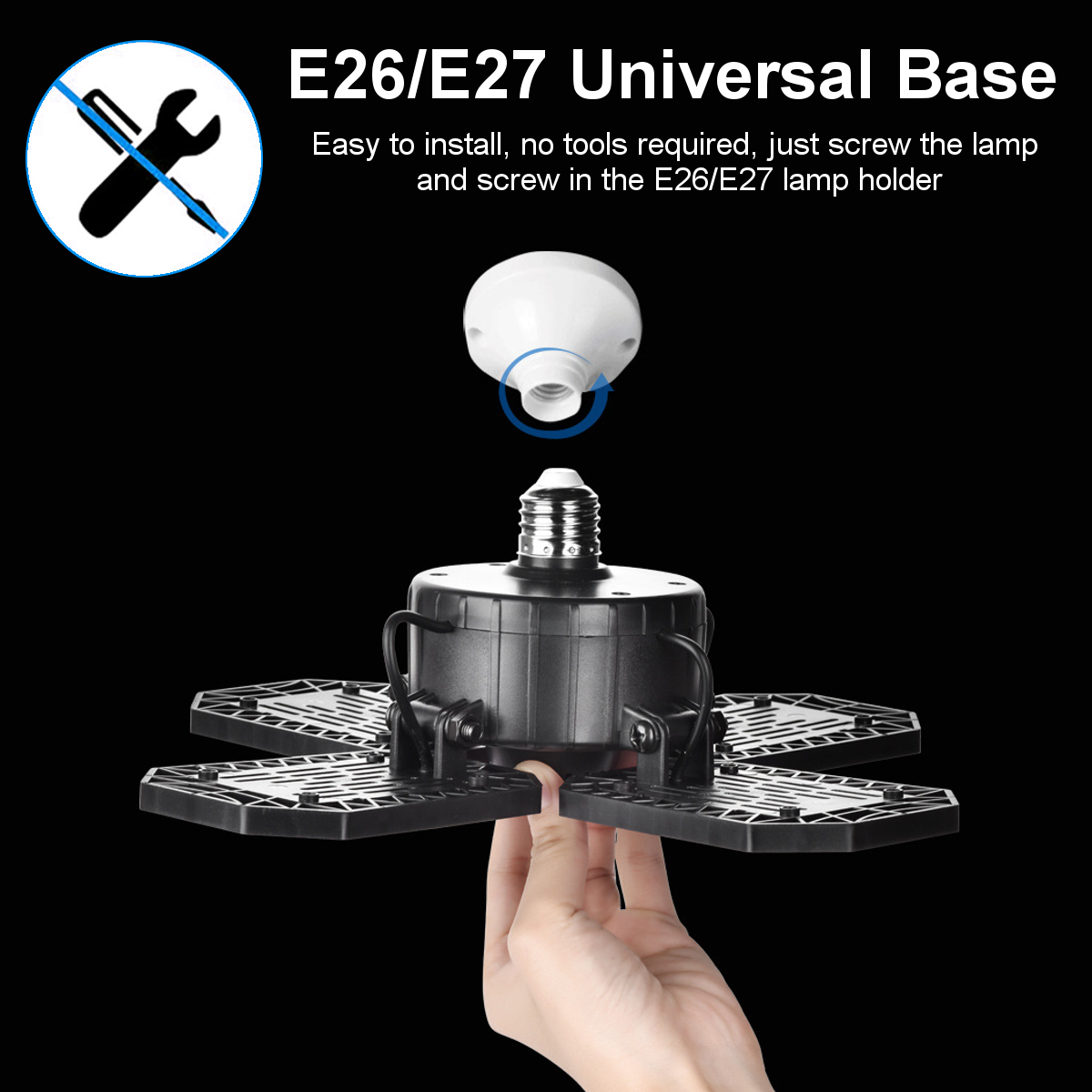 E26E27-LED-34-Blades-Folding-Garage-Light-Bulb-Deformable-Ceiling-Lamp-Workshop-Fixture-1865814-5