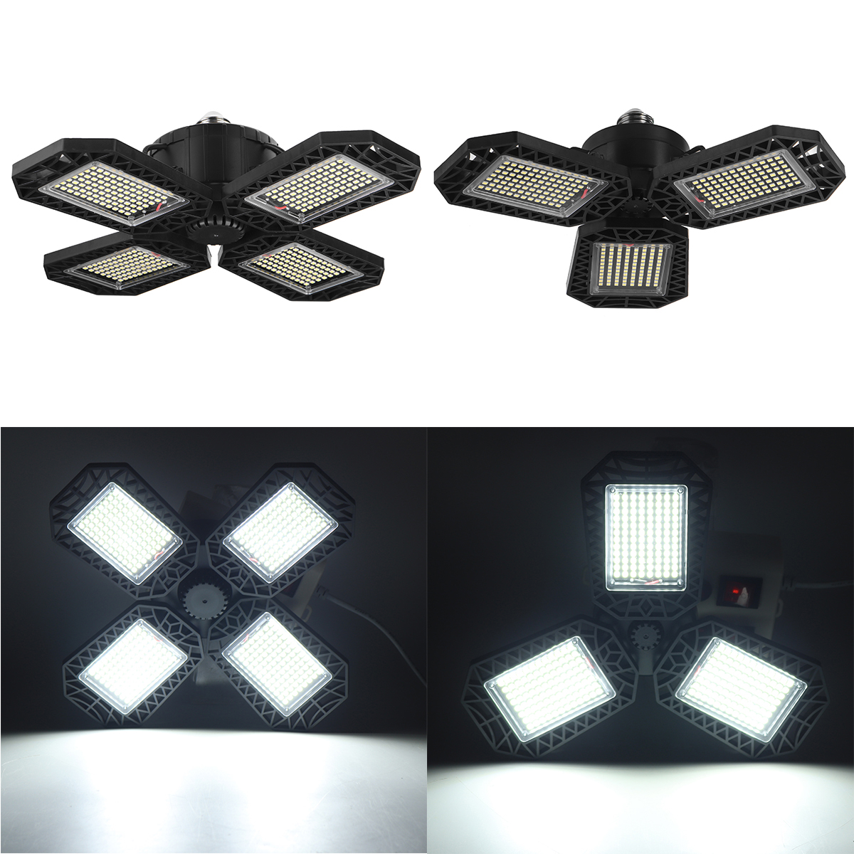 E26E27-LED-34-Blades-Folding-Garage-Light-Bulb-Deformable-Ceiling-Lamp-Workshop-Fixture-1865814-9