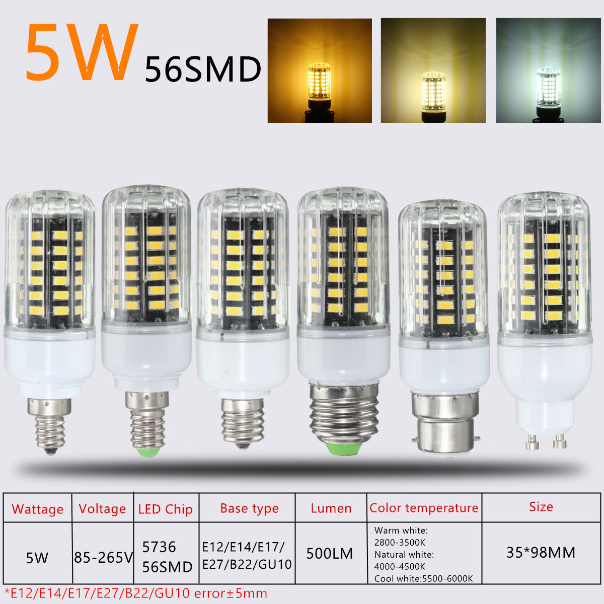 E27-E17-E14-E12-GU10-B22-5W-500LM-LED-Warm-Pure-Natural-White-Corn-Light-Blub-AC85-265V-1139502-1