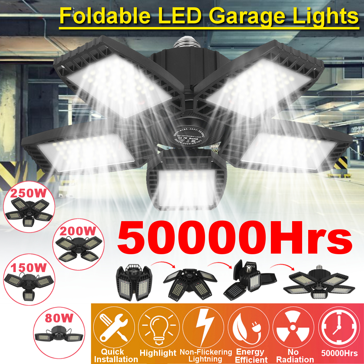 E27-E26-80150200250W-LED-Garage-Light-Bulb-Deformable-Ceiling-Fixture-Lamp-1805684-1