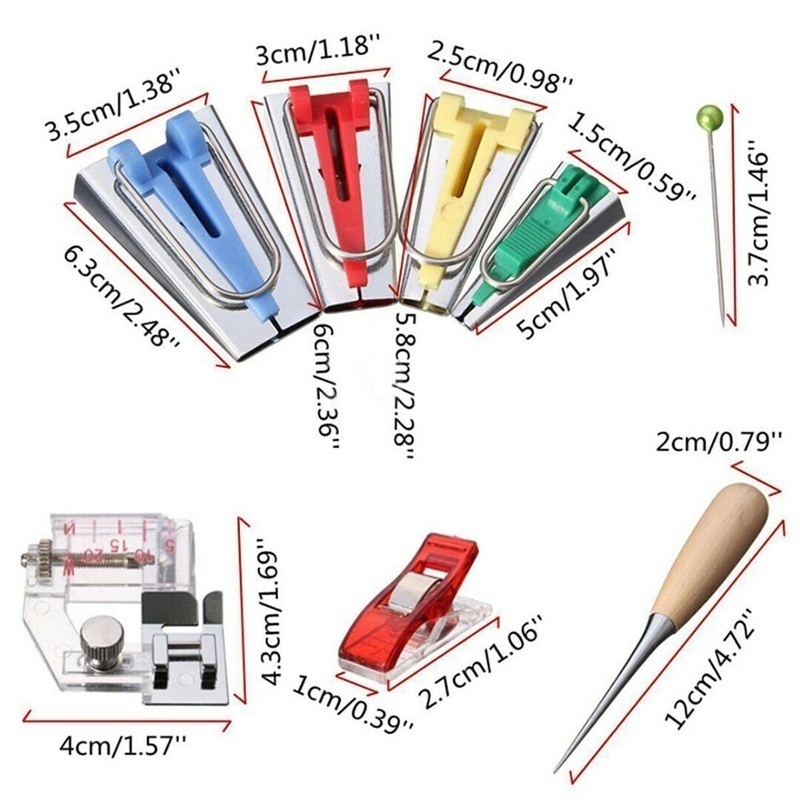 11213Pcs-Fabric-Bias-Tape-Maker-Rotary-Cutter-Kit-Sewing-Quilting-Awl-Pin-Binder-Foot-Tools-Set-1826940-10