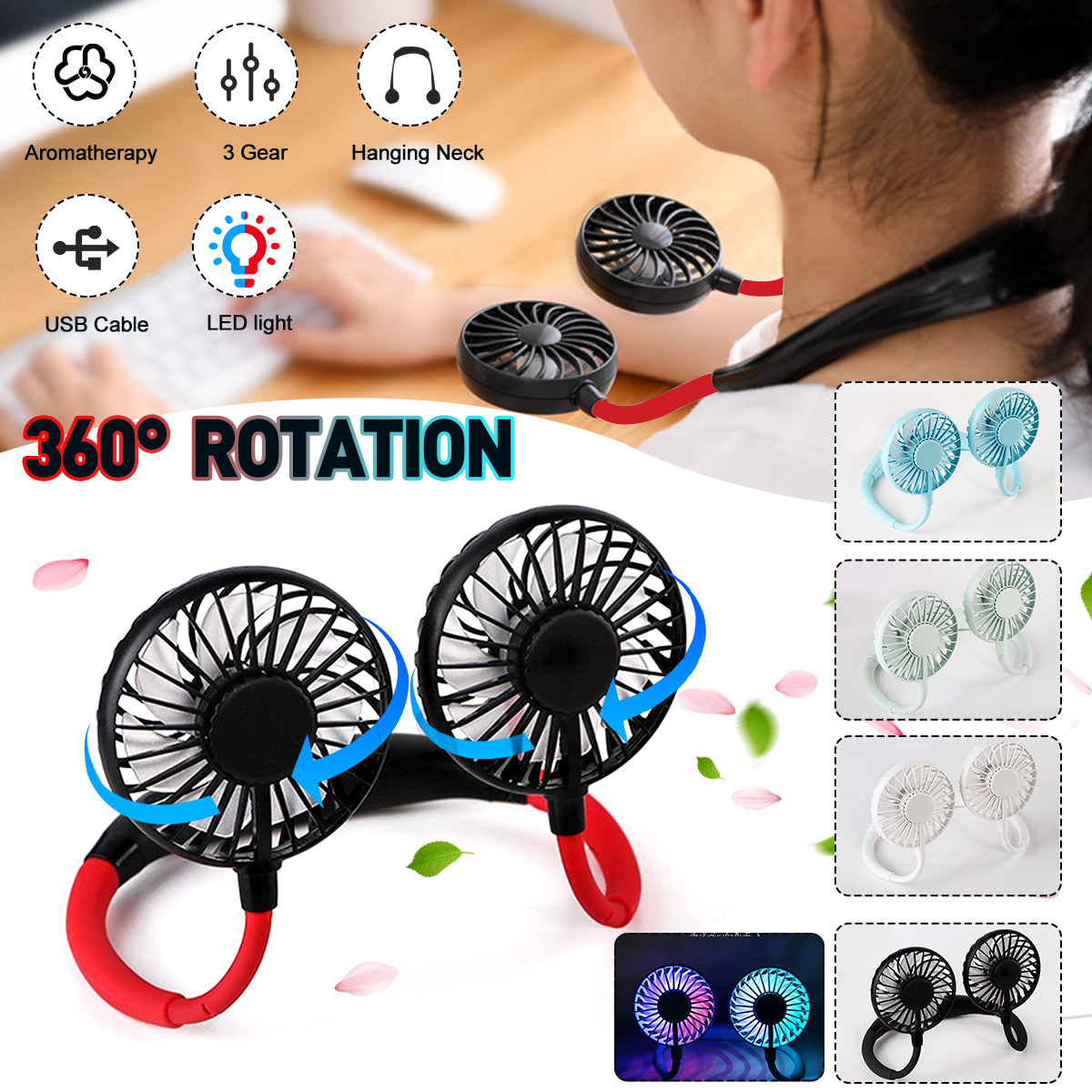 1200mah-3-Gear-LED-USB-Rechargeable-Portable-Hanging-Neck-Fan-Rechargeable-Aromatherapy-Cooling-Fan--1716094-2