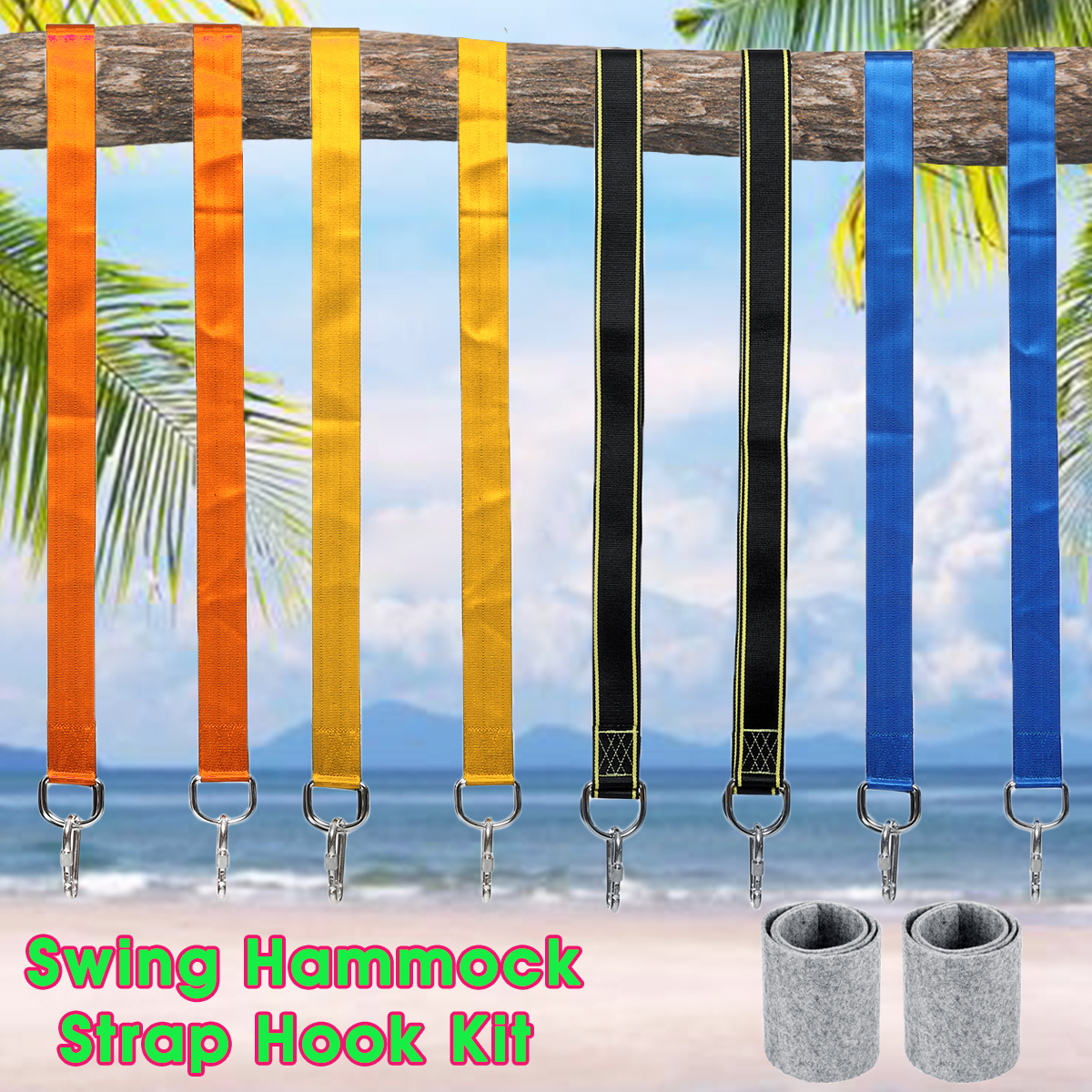 150cm-Tree-Nylon-Swing-Sling-Hanging-Strap-Kit-Adjustable-Length-Hammock-Rope-with-Hooks-1556536-2