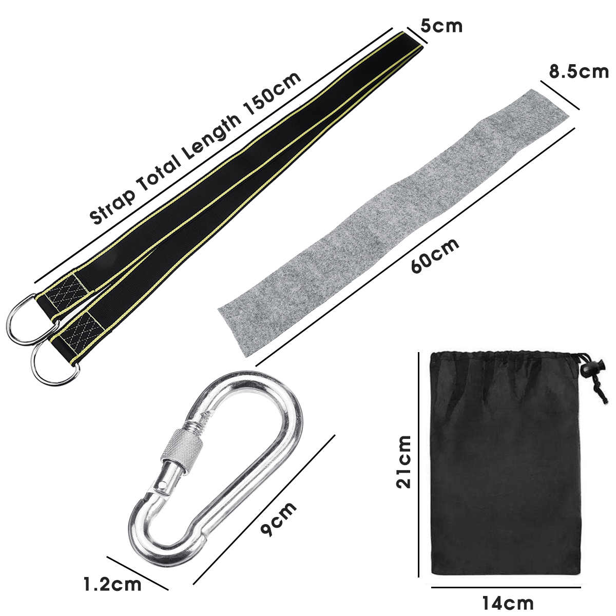 150cm-Tree-Nylon-Swing-Sling-Hanging-Strap-Kit-Adjustable-Length-Hammock-Rope-with-Hooks-1556536-5