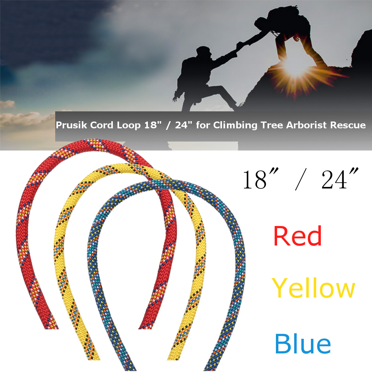 18inch24inch-8mm-Resistant-Prusik-Cord-Rope-Loop-Arborist-Rock-Climbing-Rescue-Caving-1443379-2