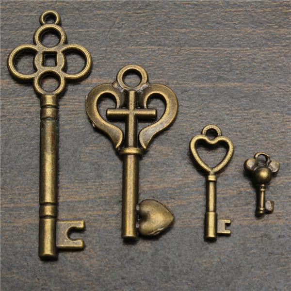 19Pcs-Antique-Vintage-Old-Look-Skeleton-Key-Set-Lot-Pendant-Heart-Bow-Lock-Steampunk-Jewel-986824-9