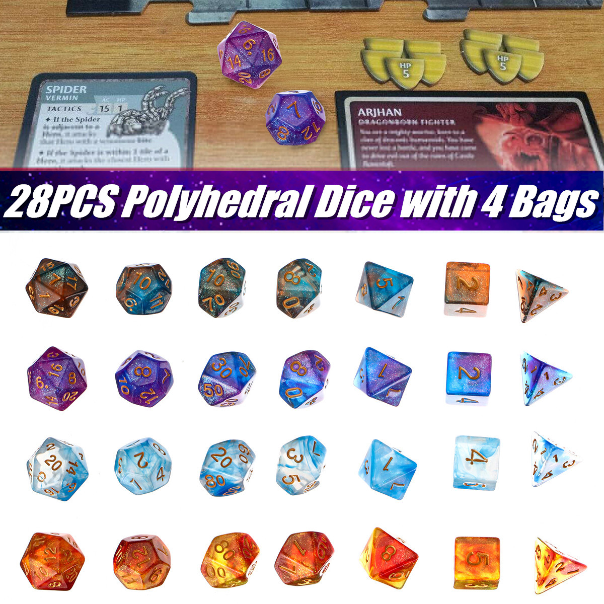 28Pcs-Galaxy-Concept-Polyhedral-Dice-Acrylic-Dices-Role-Playing-Board-Table-Game-With-Pouch-1709494-2