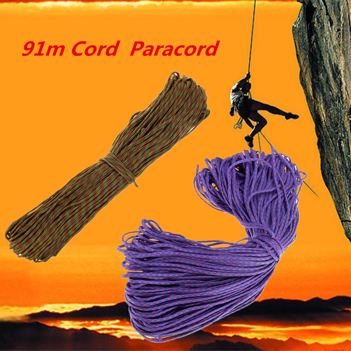 300-Feet-91m-7-Inner-Strand-Mil-Survival-Paracord-Bushcraft-Parachute-Cord-Lanyard-Rope-Type-III-1332797-1