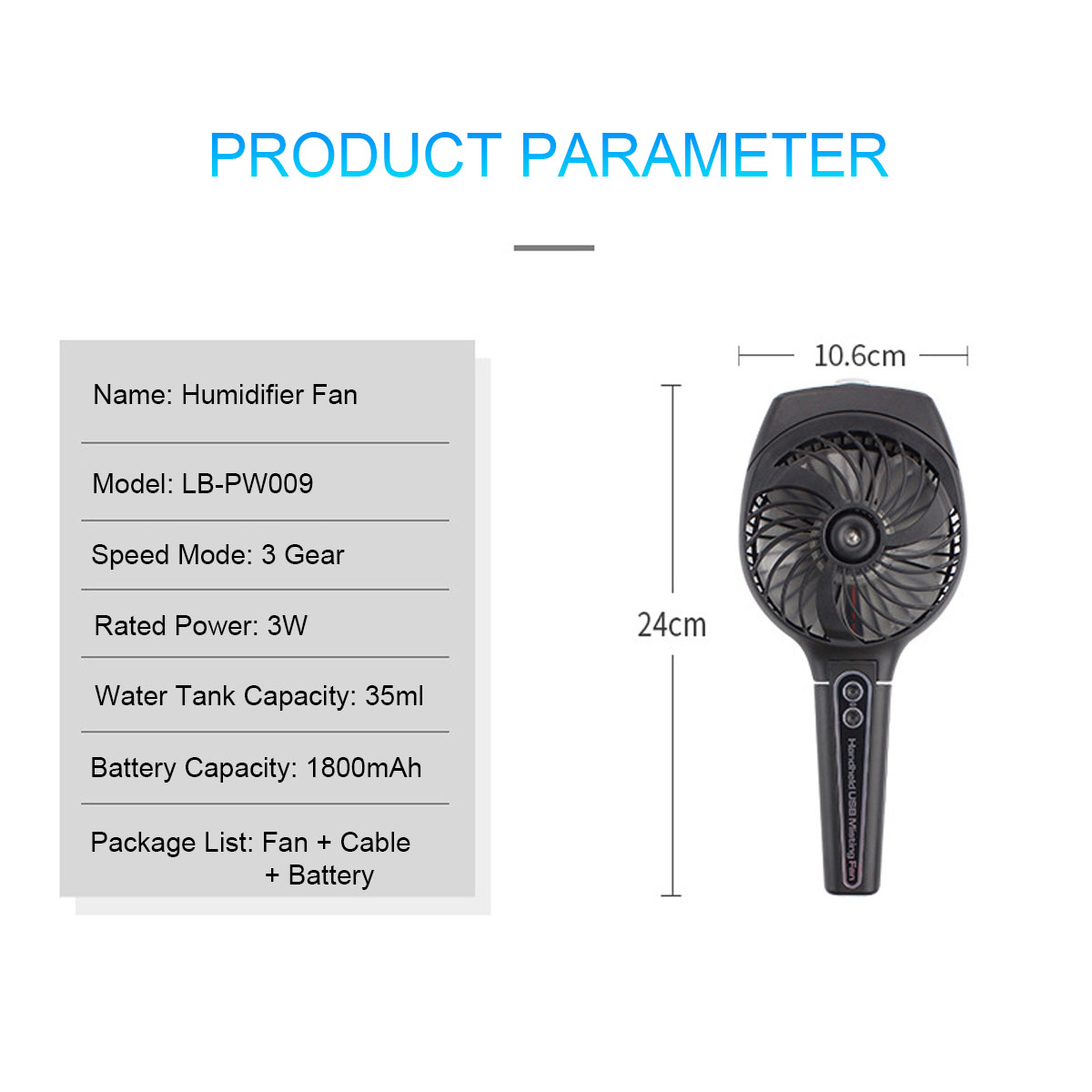 35mL-1800mAh-Portable-Mist-Spray-Cooling-Fan-Handheld-Humidifying-Mini-Fan-3-Speed-USB-Charging-Fan-1521075-9