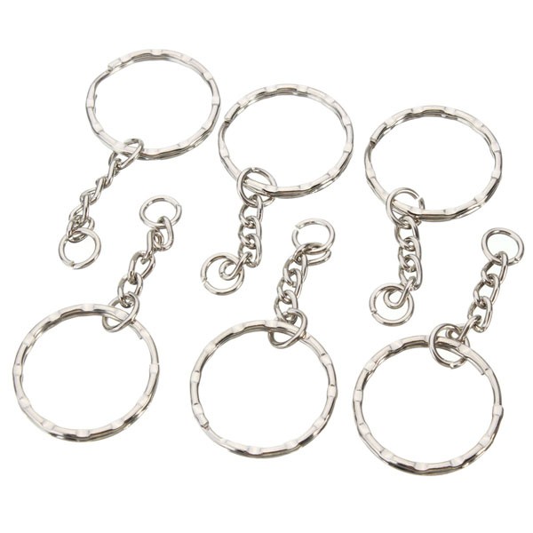 50Pcs-55mm-Keyring-Blanks-Silver-Tone-Keychain-Key-Fob-Split-Rings-4-Link-Chain-1009566-7