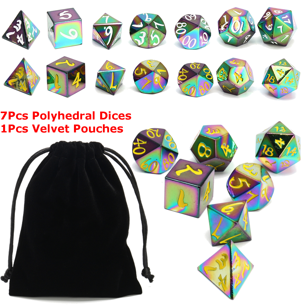 7Pcs-Antique-Metal-Polyhedral-Dices-Set-Role-Playing-Game-Gadget-With-Bag-1287723-1
