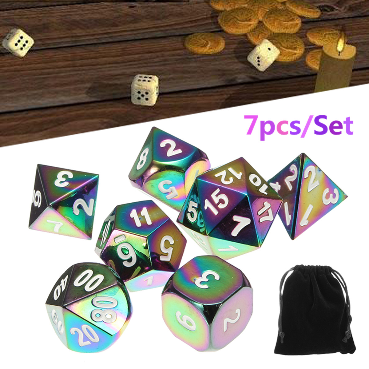 7Pcs-Colorful-Zinc-Alloy-Polyhedral-Dice-Set-Board-Game-Multisided-Dices-Gadget-1241484-1