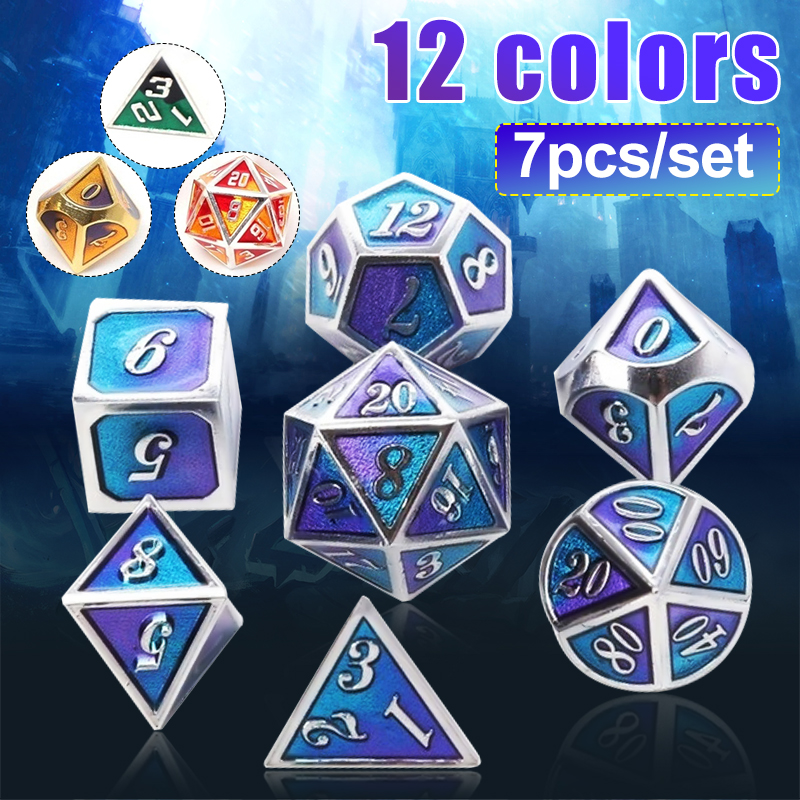 7Pcs-Mixed-Color-Polyhedral-Dice-Metal-RPG-Dices-Set-with-Velvet-Bag-Dungeons-and-Dragon-Black-Table-1577722-2