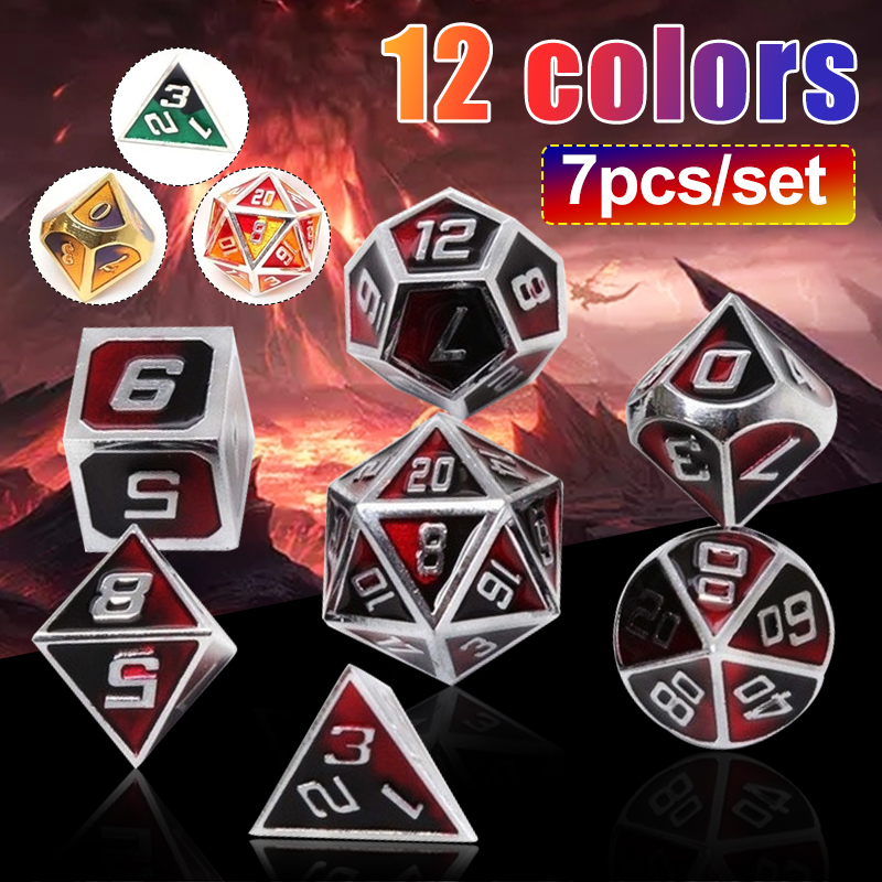 7Pcs-Mixed-Color-Polyhedral-Dice-Metal-RPG-Dices-Set-with-Velvet-Bag-Dungeons-and-Dragon-Black-Table-1577722-3