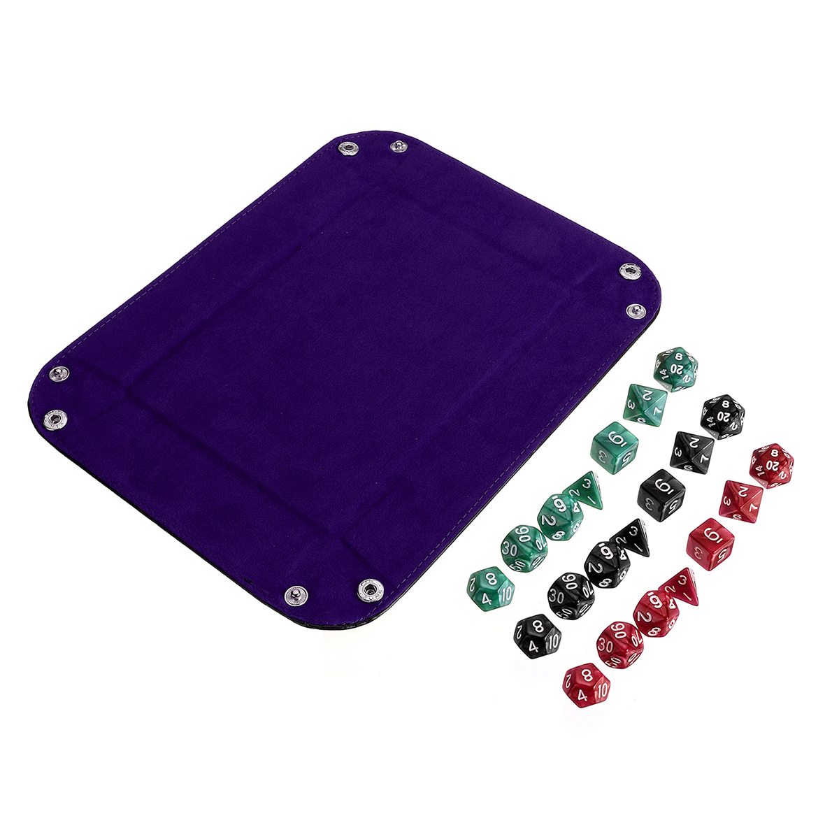 7Pcs-Multisided-Dice-Holder-Polyhedral-Dices-PU-Leather-Folding-Rectangle-Tray-for-RPG-1373166-2