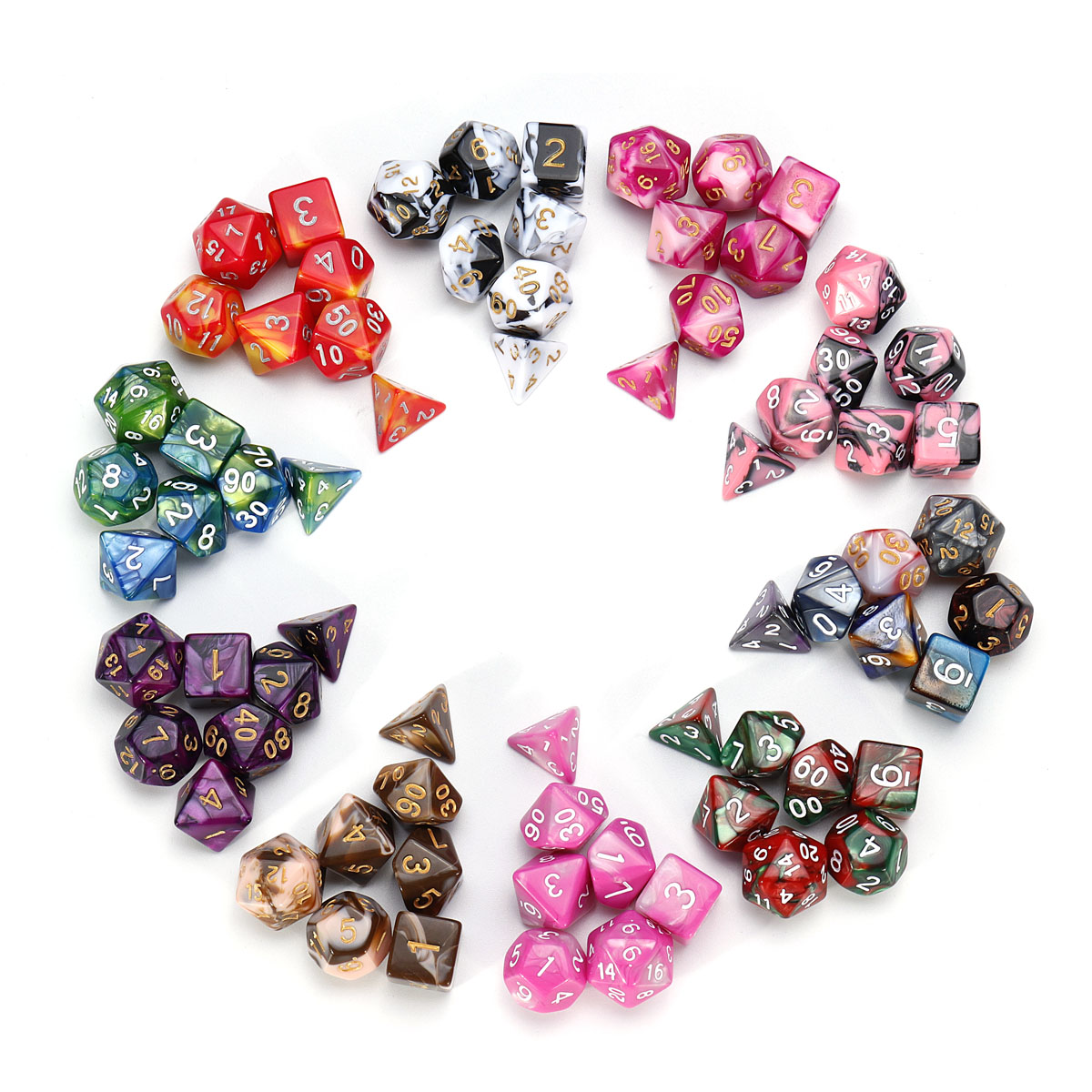 7Pcs-Polyhedral-Dices-Double-Color-For-Role-Playing-Game-Dice-Set-With-Storage-Bag-1422309-1