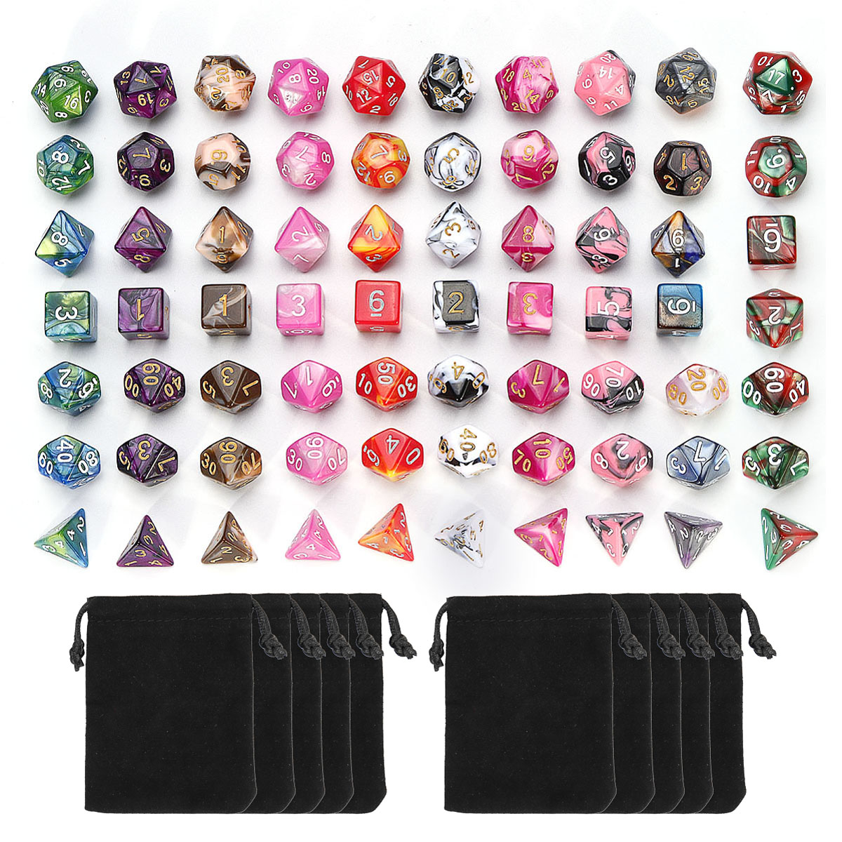 7Pcs-Polyhedral-Dices-Double-Color-For-Role-Playing-Game-Dice-Set-With-Storage-Bag-1422309-2