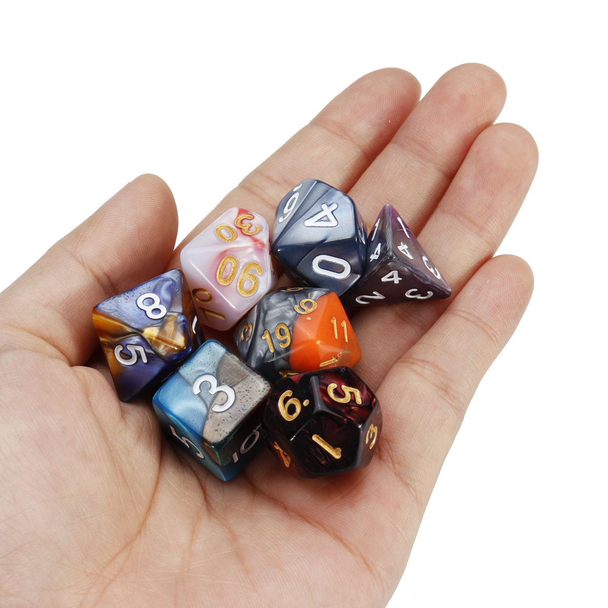 7Pcs-Polyhedral-Dices-Double-Color-For-Role-Playing-Game-Dice-Set-With-Storage-Bag-1422309-9