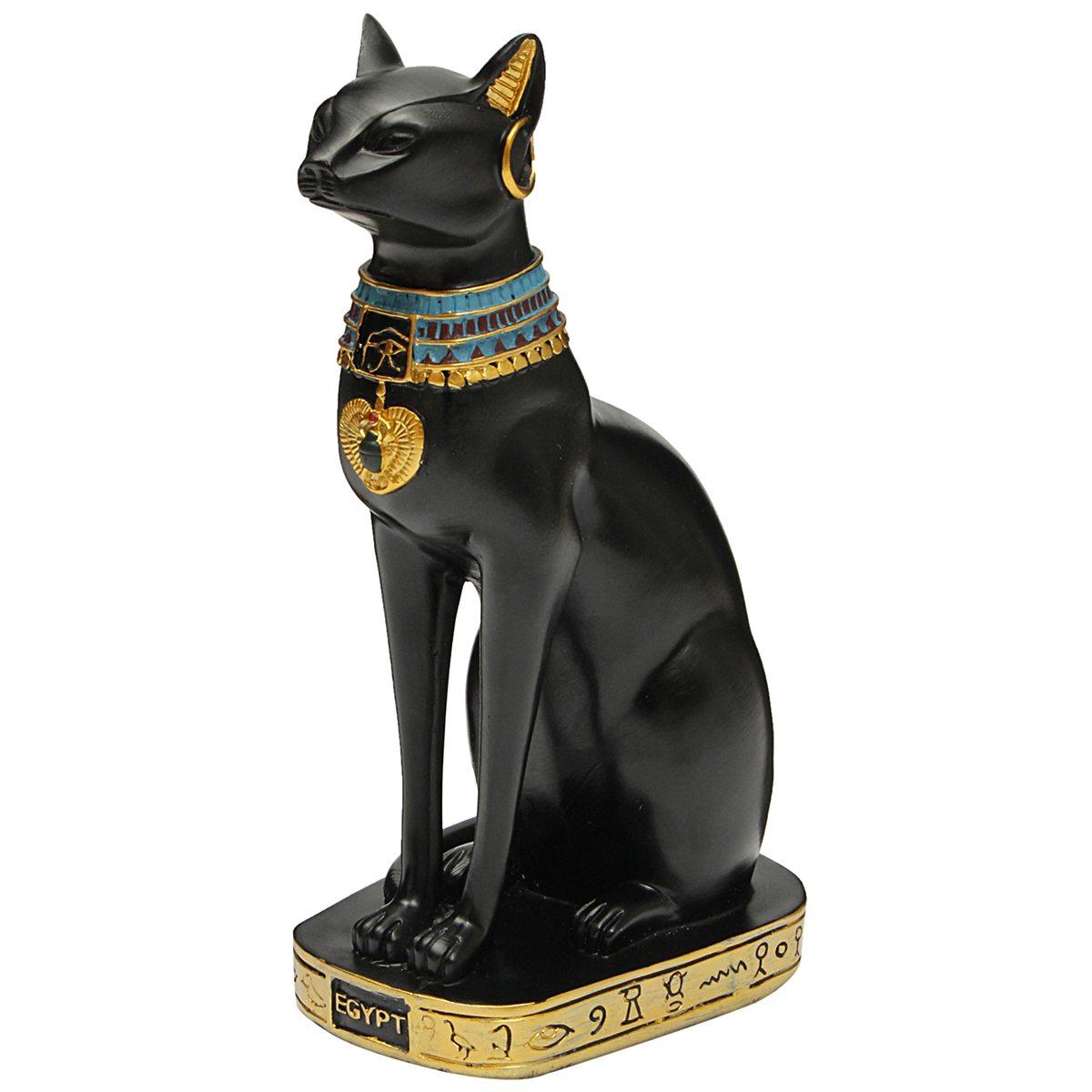 96inch-Resin-Vintage-Egyptian-Bastet-Goddess-Figurine-Black-Cat-Pharaoh-Statue-Epoxy-1304890-1