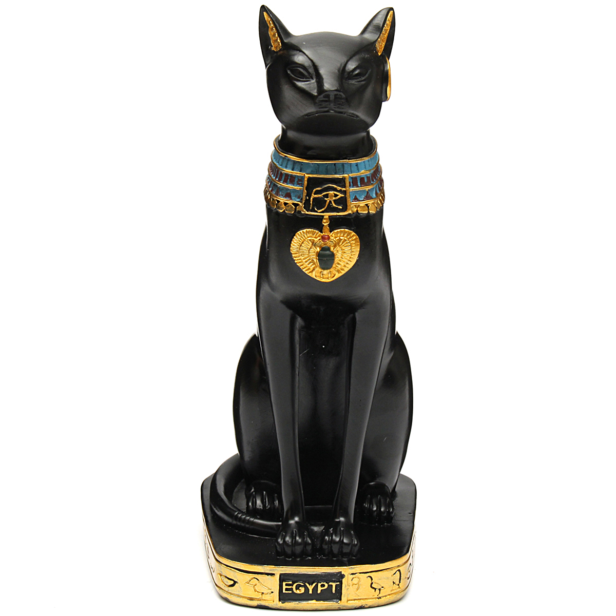 96inch-Resin-Vintage-Egyptian-Bastet-Goddess-Figurine-Black-Cat-Pharaoh-Statue-Epoxy-1304890-3