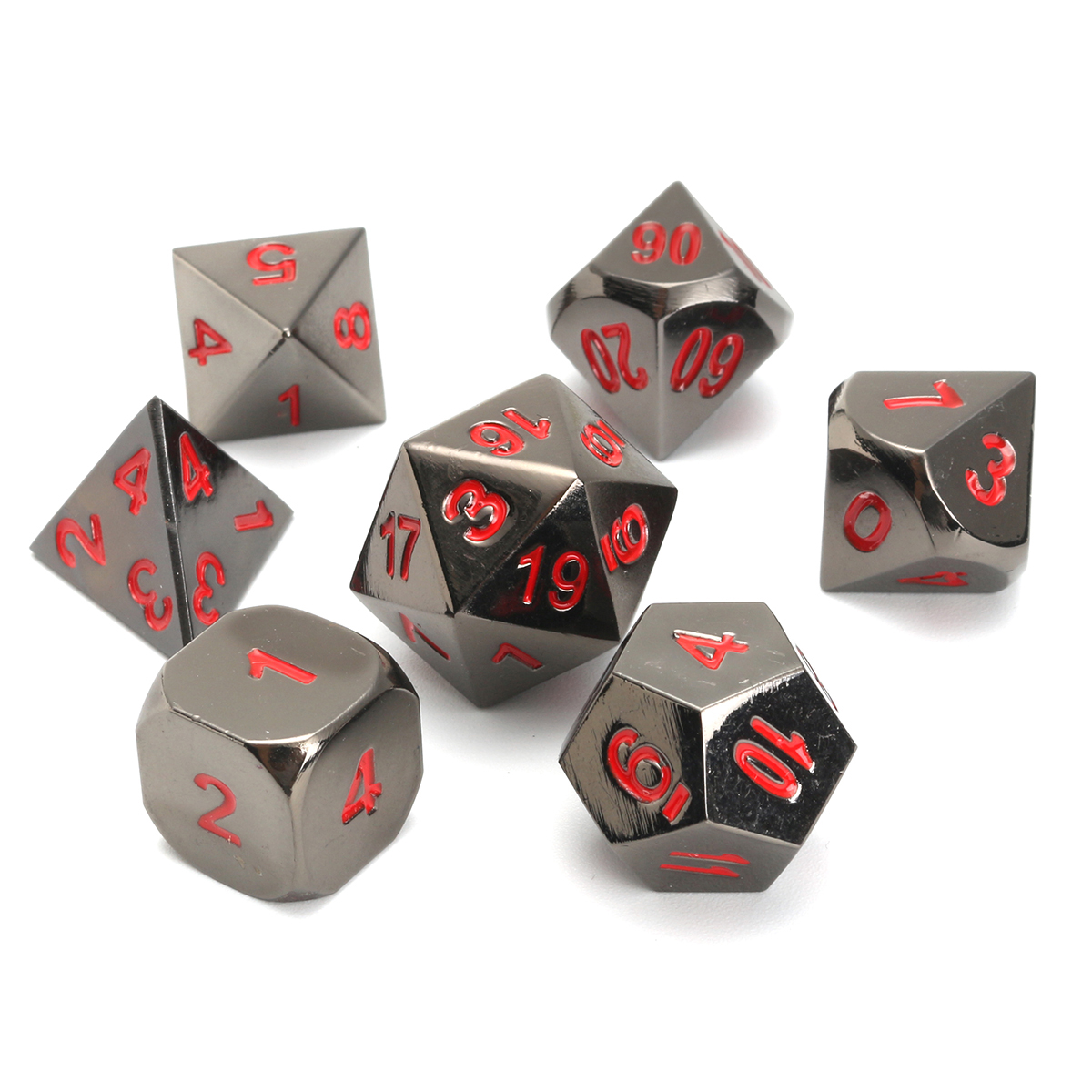 New-Metal-Polyhedral-Dice-with-Bag-Green-Red-7-Piece-Metal-Set-DnD-RPG-1239419-1