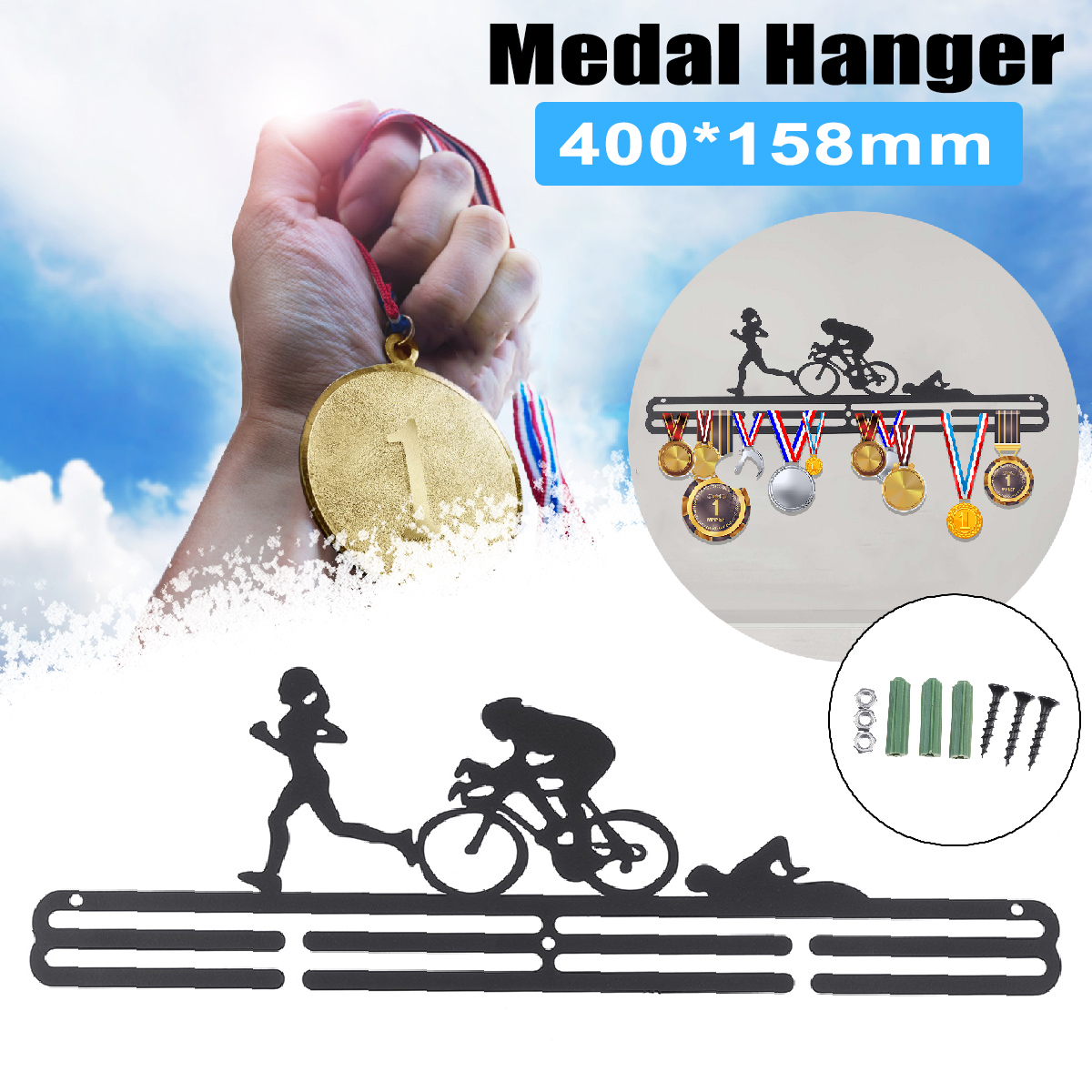 400x158mm-Metal-Steel-Medal-Holder-Running-Sports-Competition-Medal-Shelf-Rack-1696402-1