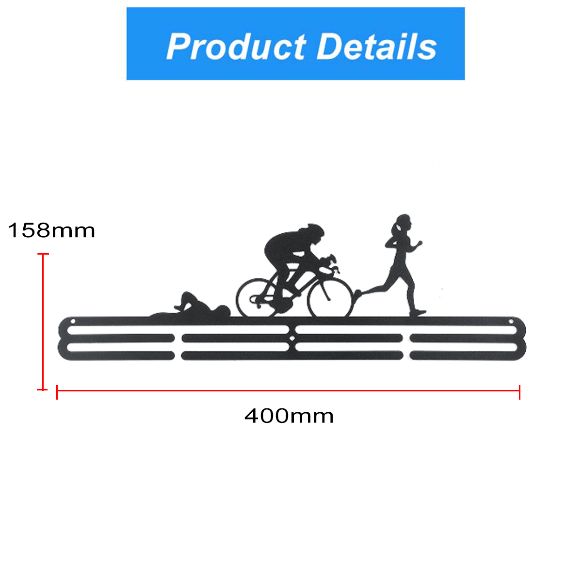 400x158mm-Metal-Steel-Medal-Holder-Running-Sports-Competition-Medal-Shelf-Rack-1696402-2