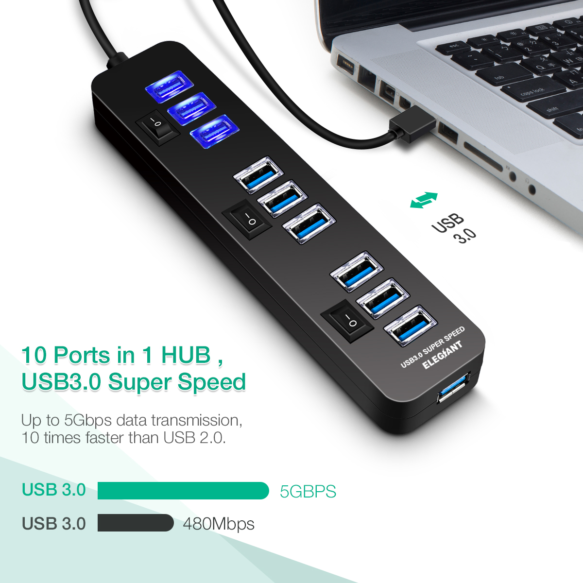 ELEGIANT-10-Ports-USB30-HUB-Adapter-Charger-Fast-Charging-for-iPhone-12-Pro-Max-for-Samsung-Galaxy-S-1391322-5