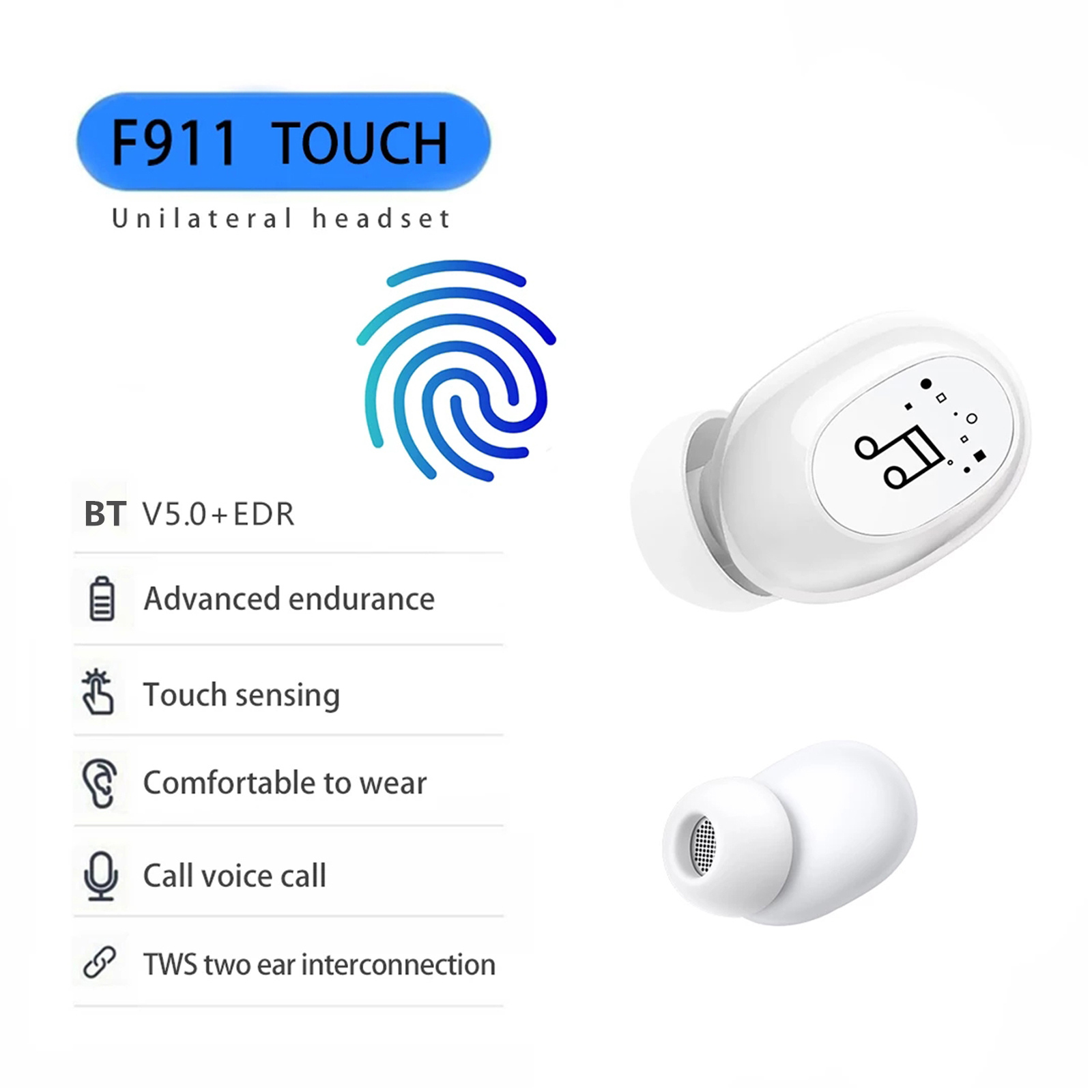 Bakeey-F911-In-ear-Earbuds-Mini-bluetooth-50-Earphone-Handsfree-Touch-Control-Sport-Single-Wireless--1838285-2