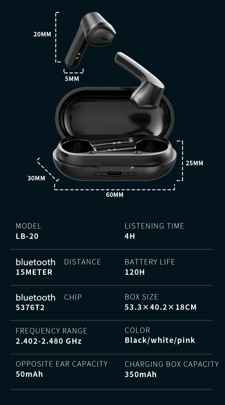 Bakeey-LB-20-Mini-Earbuds-TWS-Earphones-bluetooth-50-Wireless-9D-Surround-Sound-Headsets-Waterproof--1800922-6