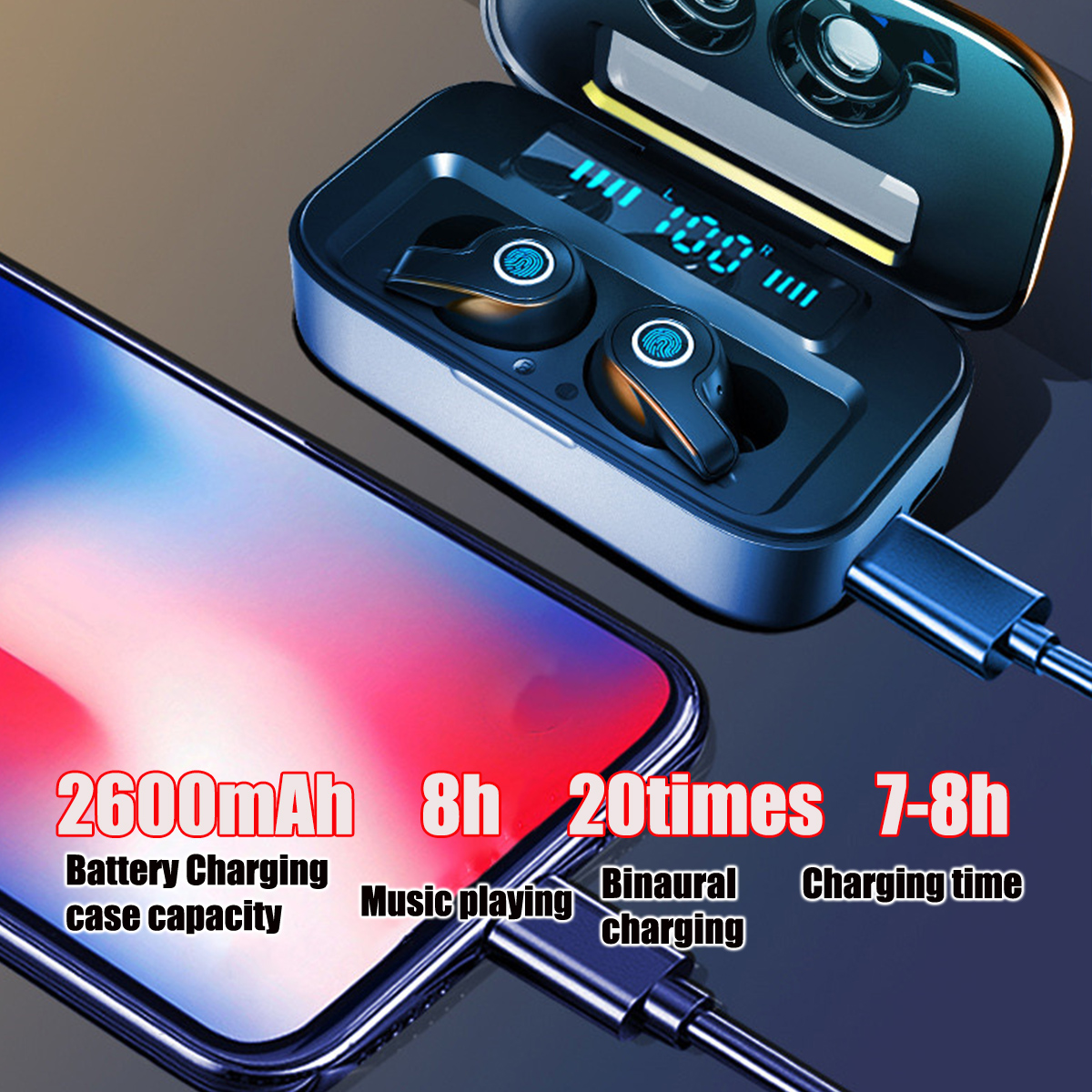 Bakeey-TWS-Wireless-bluetooth-Headset-2600mAh-Large-Capacity-In-ear-Earphone-Stereo-Earbuds-IPX5-Wat-1700765-3