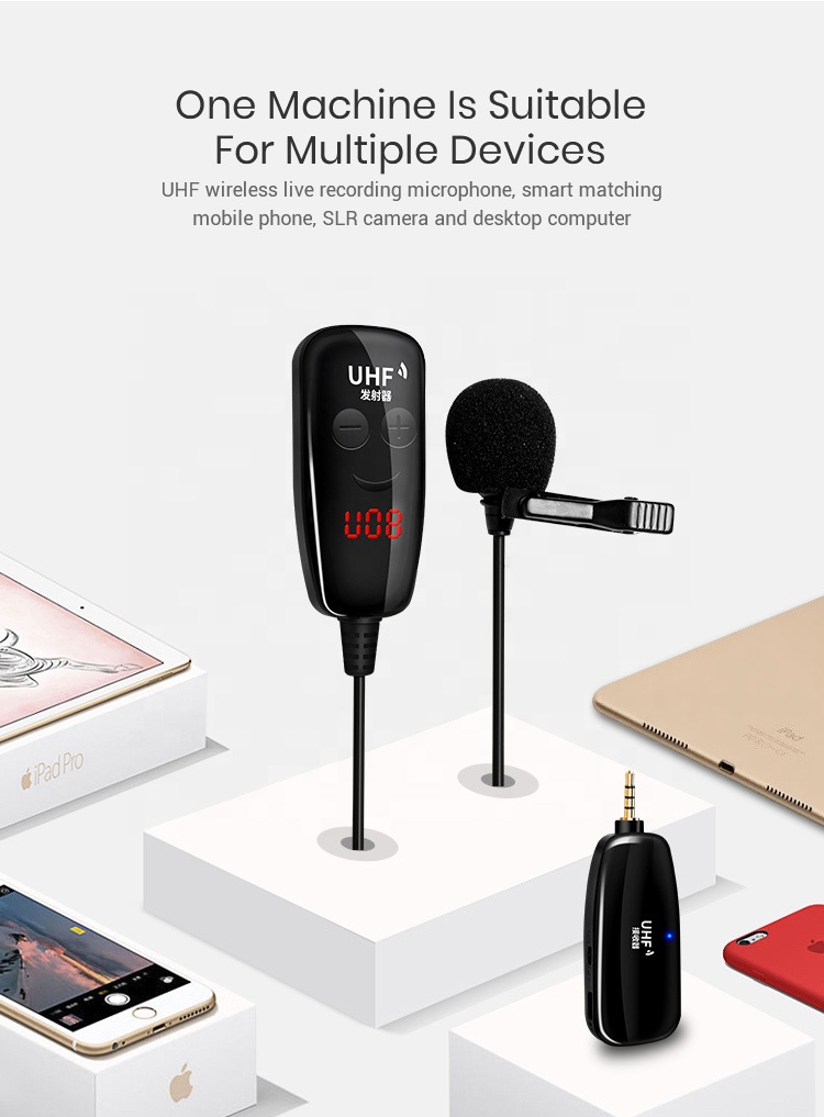 Bakeey-V30U-UHF-Wireless-Lavalier-Microphone-Mini-Portable-Lapel-Collar-Clip-on-Mic-with-Receiver-Tr-1831508-2