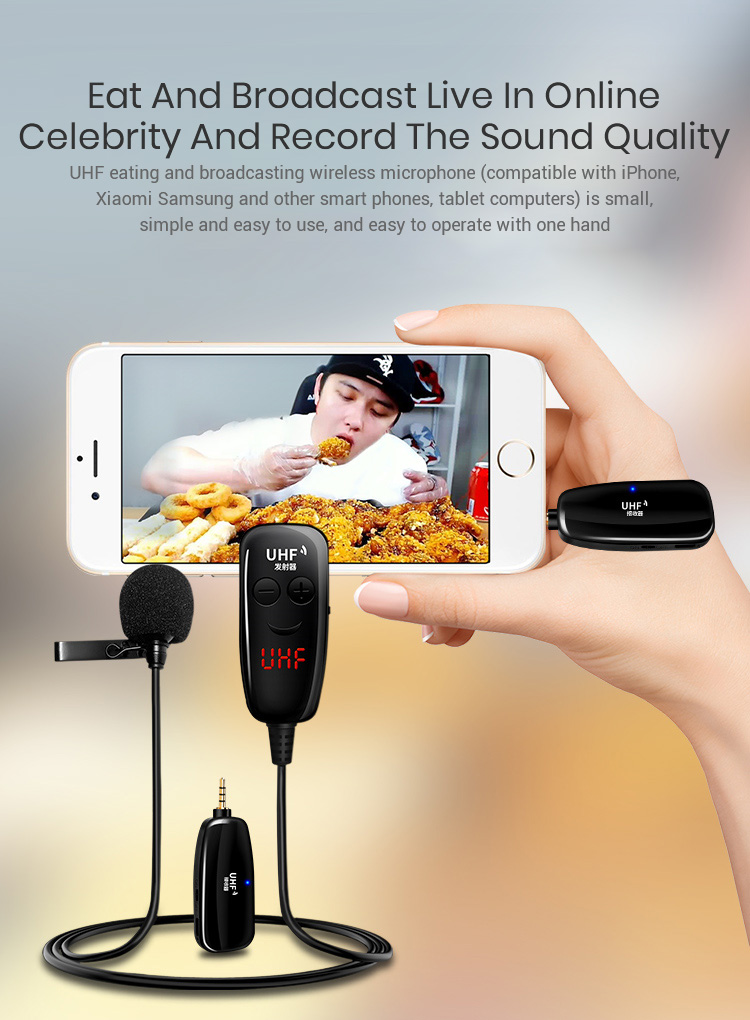 Bakeey-V30U-UHF-Wireless-Lavalier-Microphone-Mini-Portable-Lapel-Collar-Clip-on-Mic-with-Receiver-Tr-1831508-3
