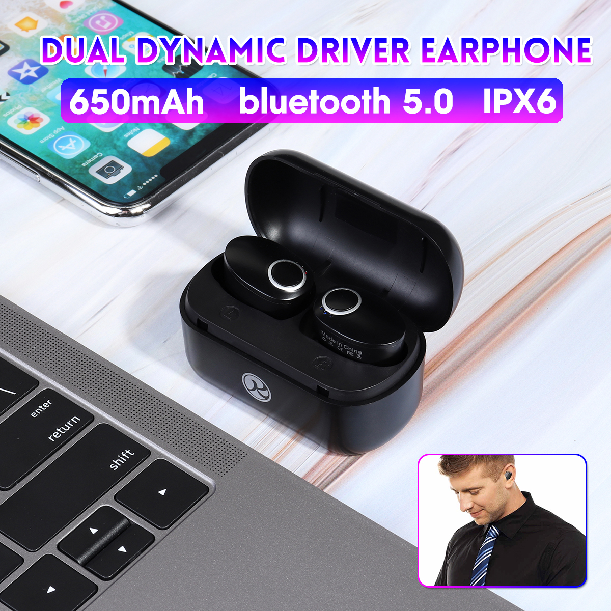 Dual-Dynamic-Headset-TWS-bluetooth-50-Hi-Fi-Stereo-Bass-Bilateral-Call-IPX6-Waterproof-Sports-Earpho-1652786-2