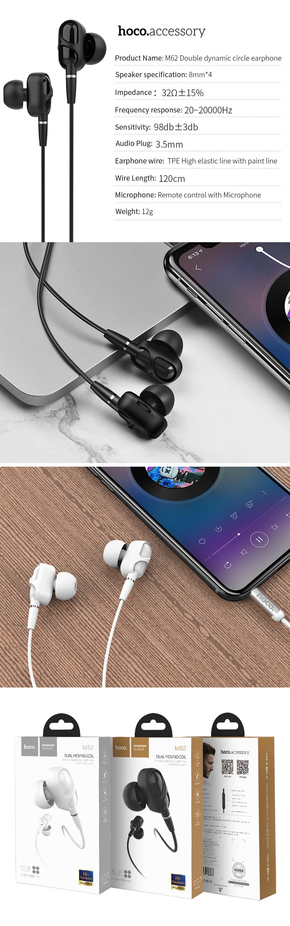 HOCO-M62-35mm-In-ear-Stereo-Earphone-Dual-Drive-Headphones-with-Mic-for-iPhone-Samsung-1556472-9