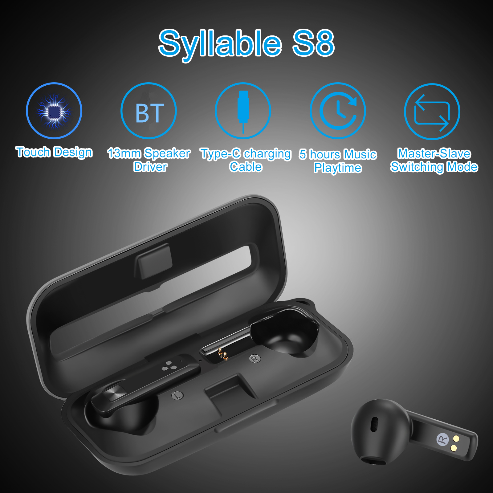 SYLLABLE-S8-TWS-bluetooth-Earphones-Master-Slave-Switching--13mm-Driver-Stereo-bass-Earbuds-Headphon-1877090-2