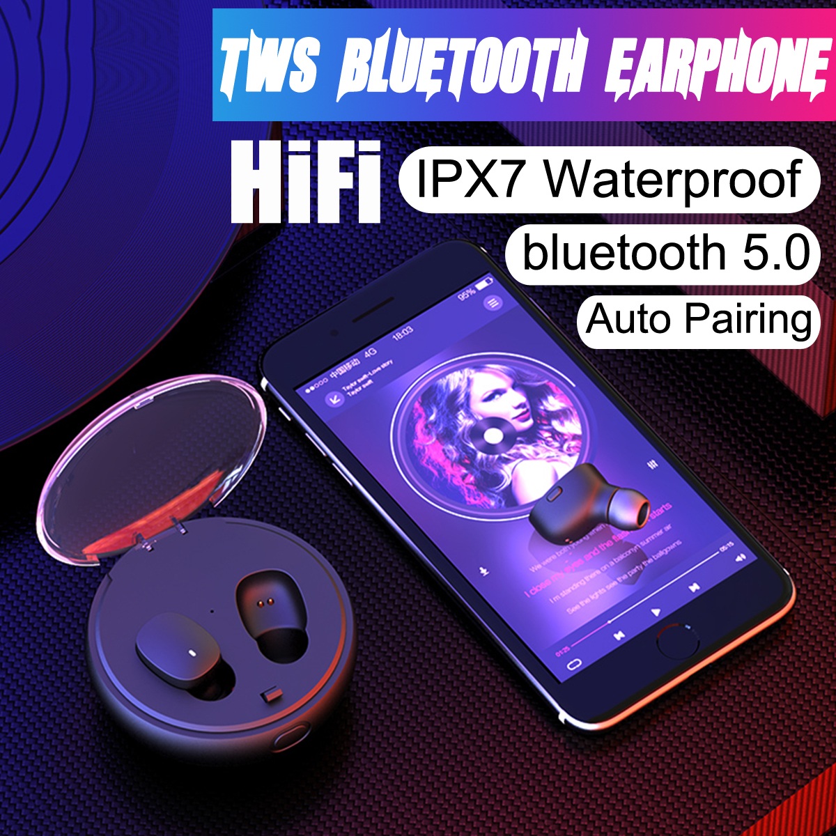 TWS-Wireless-bluetooth-50-Earphone-CVC80-Noise-Cancelling-IPX7-Waterproof-Stereo-Bilateral-Call-Head-1459652-1
