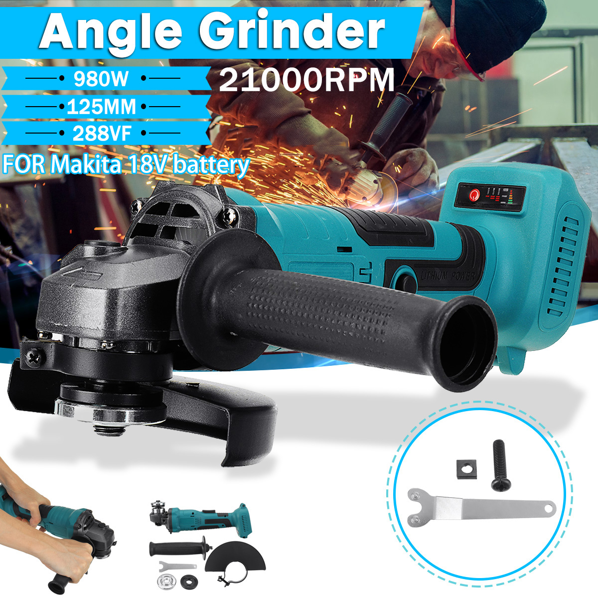 100125mm-Brushless-Cordless-Angle-Grinder-Polisher-Cutting-Tool-W-None12-Battery-For-Makita-1867833-1