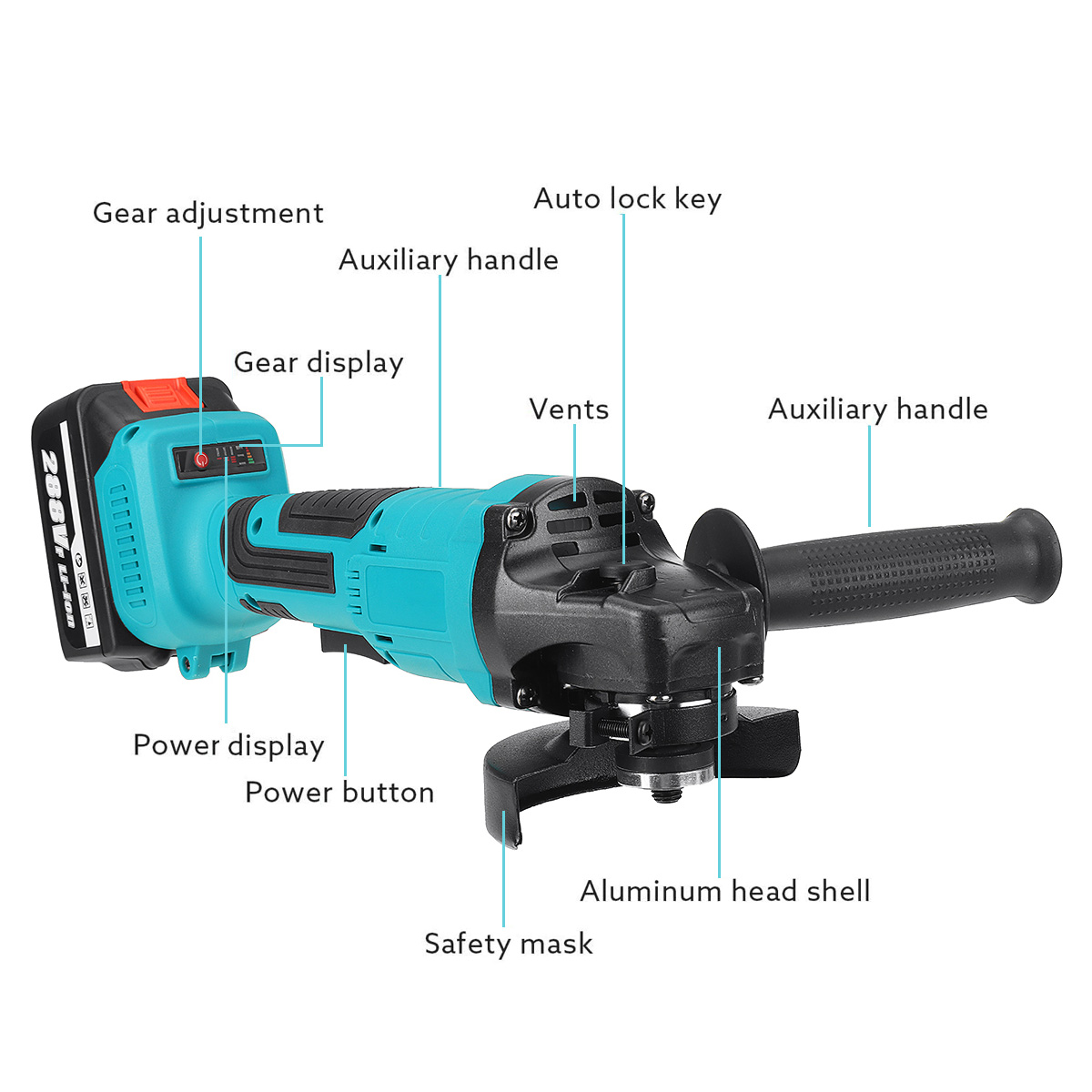 100125mm-Brushless-Cordless-Angle-Grinder-Polisher-Cutting-Tool-W-None12-Battery-For-Makita-1867833-5