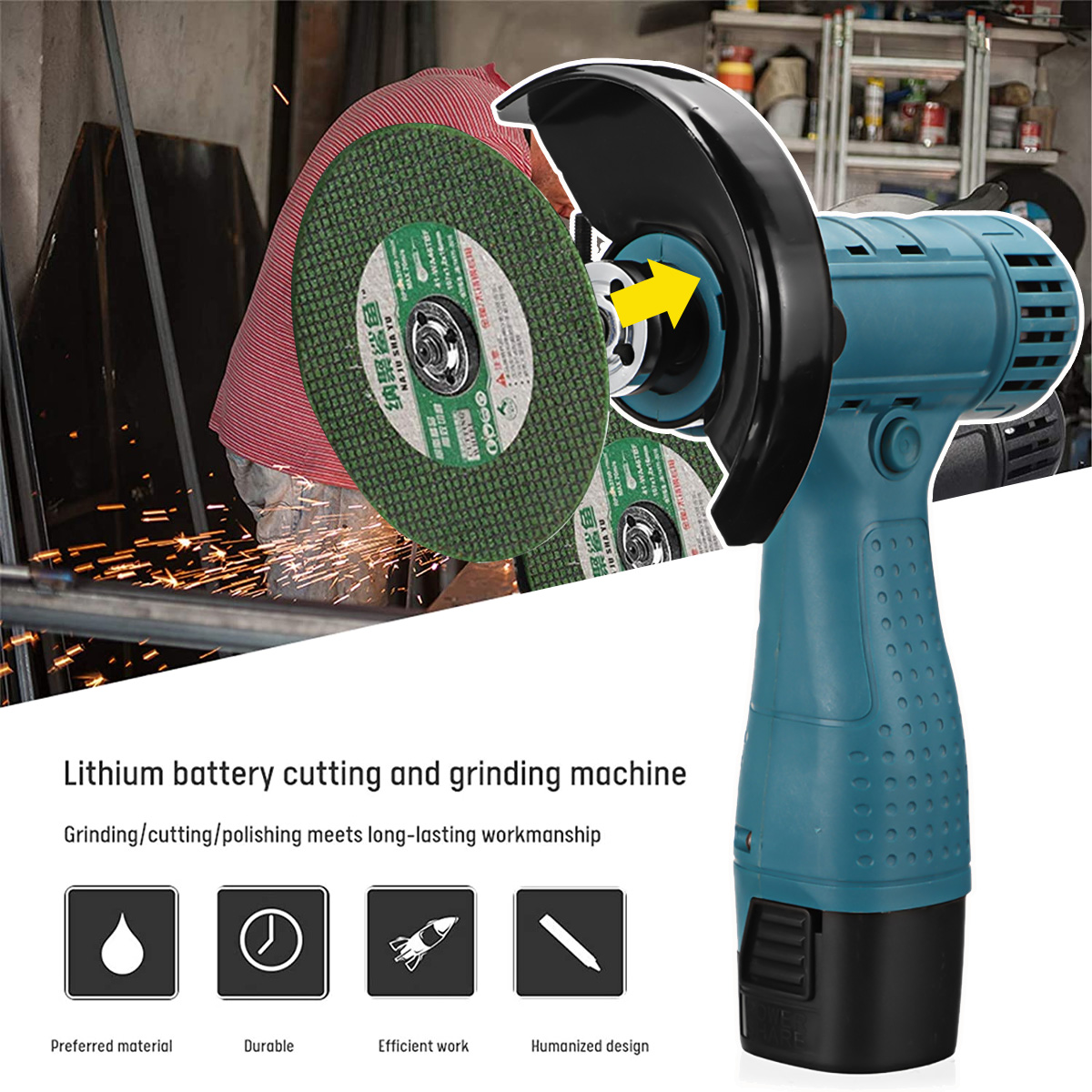 100mm-18V-800W-Electric-Angle-Grinder-Portable-Handheld-Cutting-Polishing-Tool-W-12-Battery-1871661-1