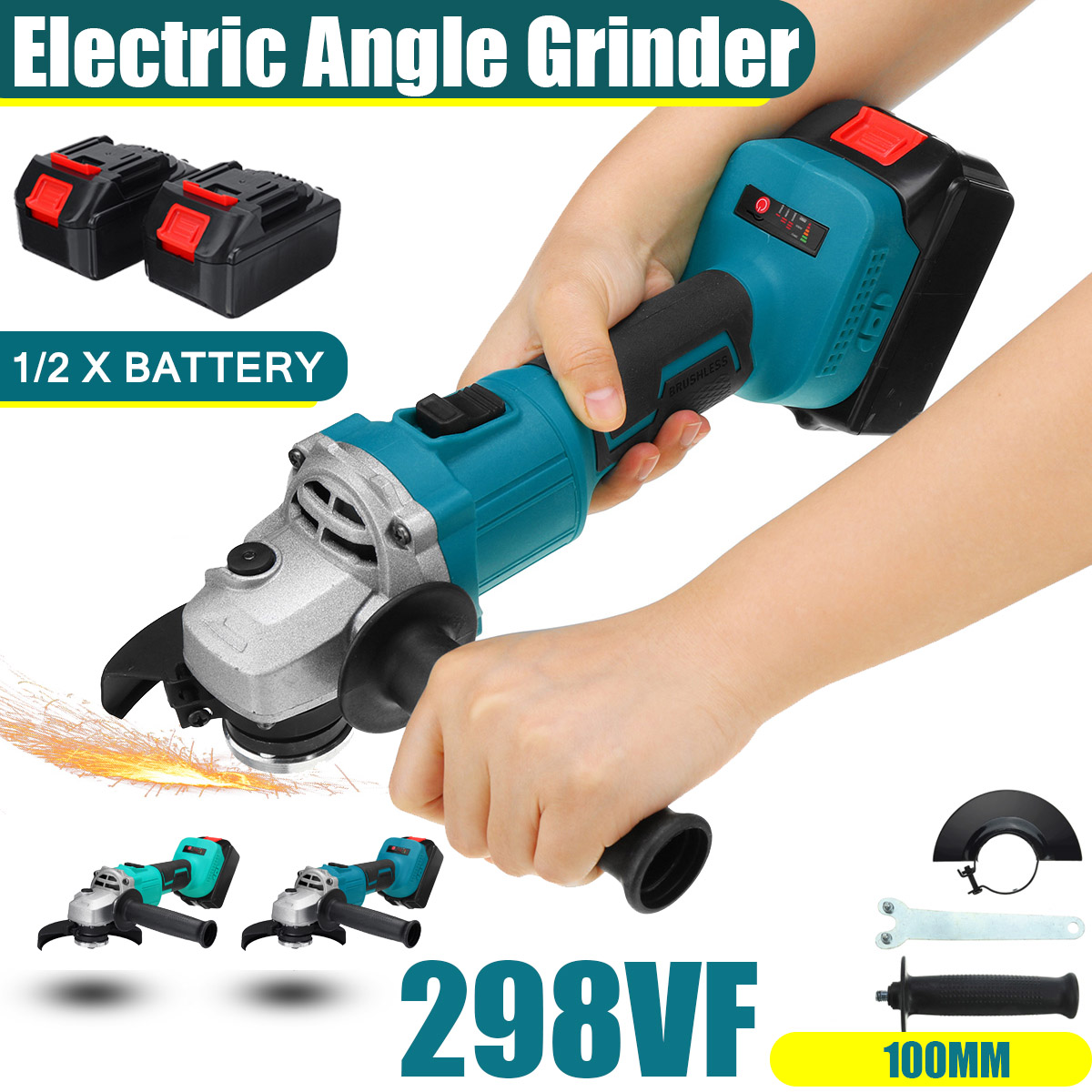 100mm-Brushless-Cordless-Angle-Grinder-3-Gears-Polishing-Grinding-Cutting-Tool-With-Battery-Also-For-1858791-3